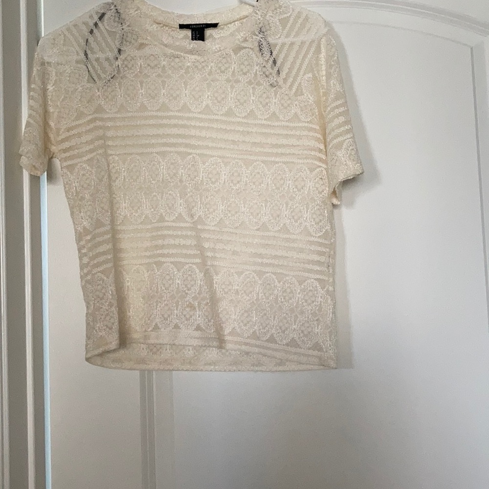 Lace detailed t-shirt